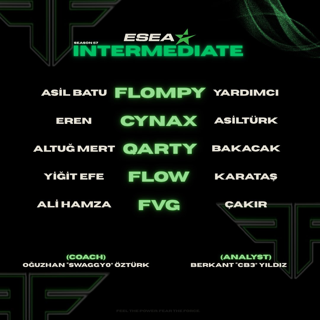 ESEA S57 Intermediate kadromuz hazır 💪

Hazırsanız başlayalımmm...