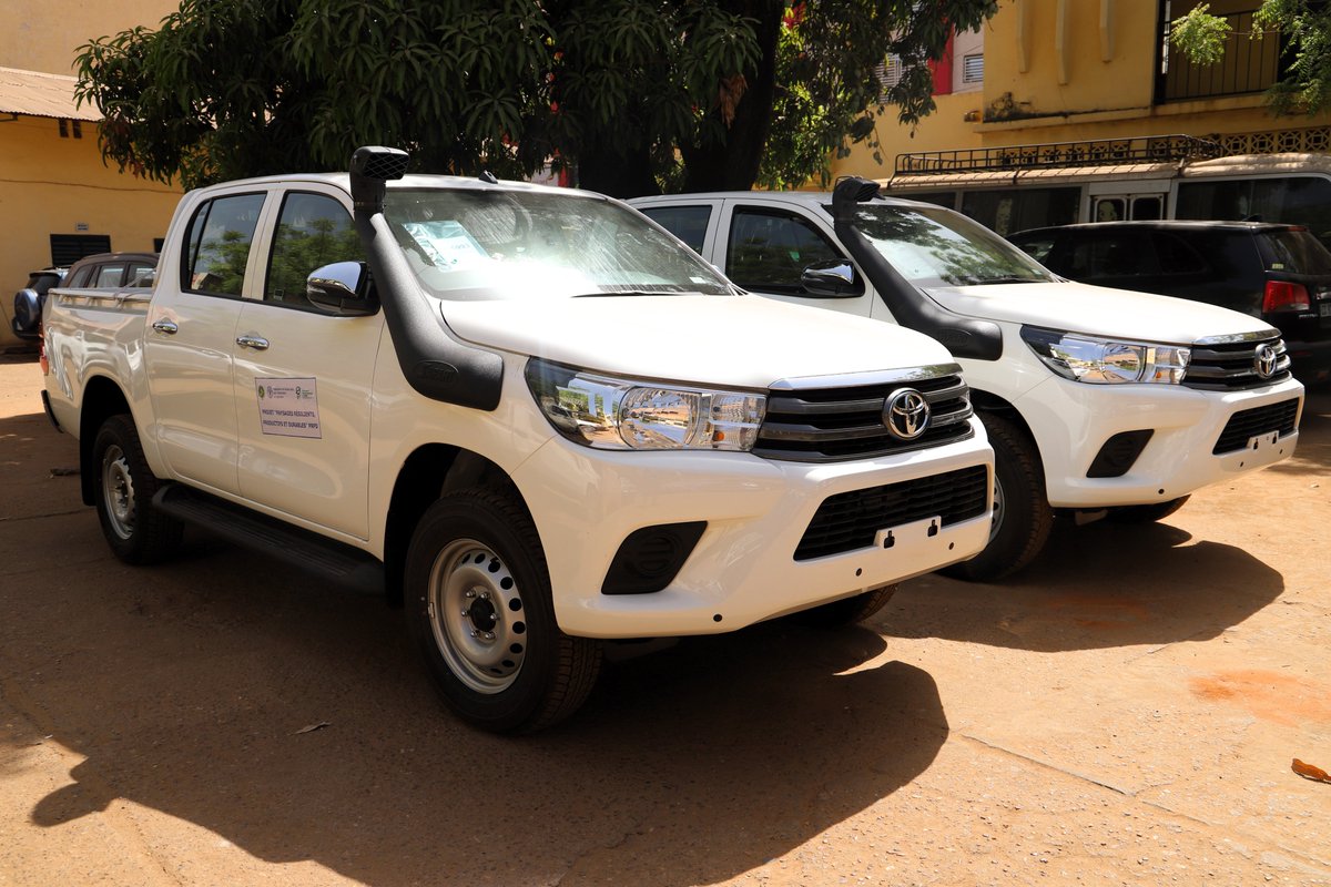 FAOMali's tweet photo. #Mali 🇲🇱 Remise de 2⃣ véhicules 4x4 à la Direction nationale de l’Agriculture par @FAOMali dans le cadre du projet "Paysages résilients, productifs et durables" #PRPD
🎯 Objectif: renforcer le suivi de terrain & l’appui aux producteurs dans les régions de Kayes, Kita & Nioro. 1/2 https://t.co/IQAFplg6rs