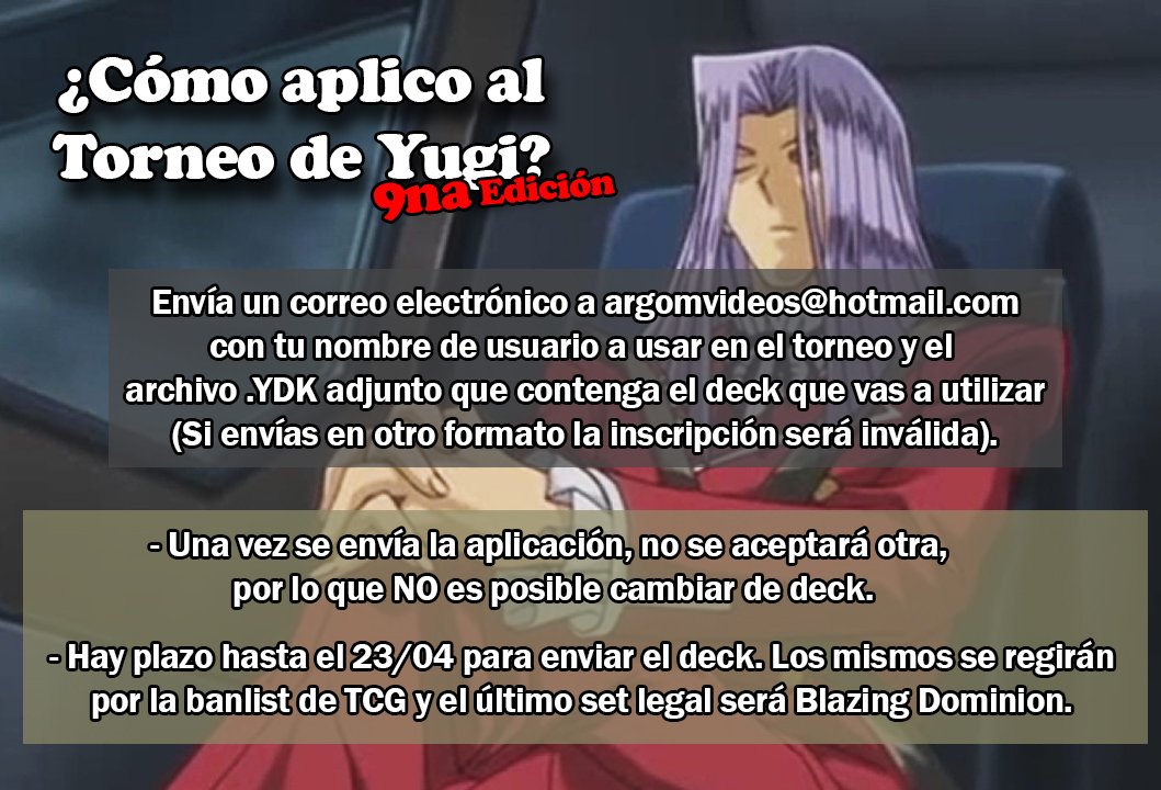 ArgomVideos's tweet photo. ¡ATENCIÓN DUELISTAS!

A fin de mes estaré realizando un nuevo torneo de Yugi.

▫️Entrada Gratis
▫️Se juega en Edopro
▫️Premio en $$$
▫️Todos los niveles bienvenidos

Si les interesa pueden unirse a nuestro server de Discord (link debajo) o seguir las instrucciones de la imagen. https://t.co/JjoWVD7Ckp