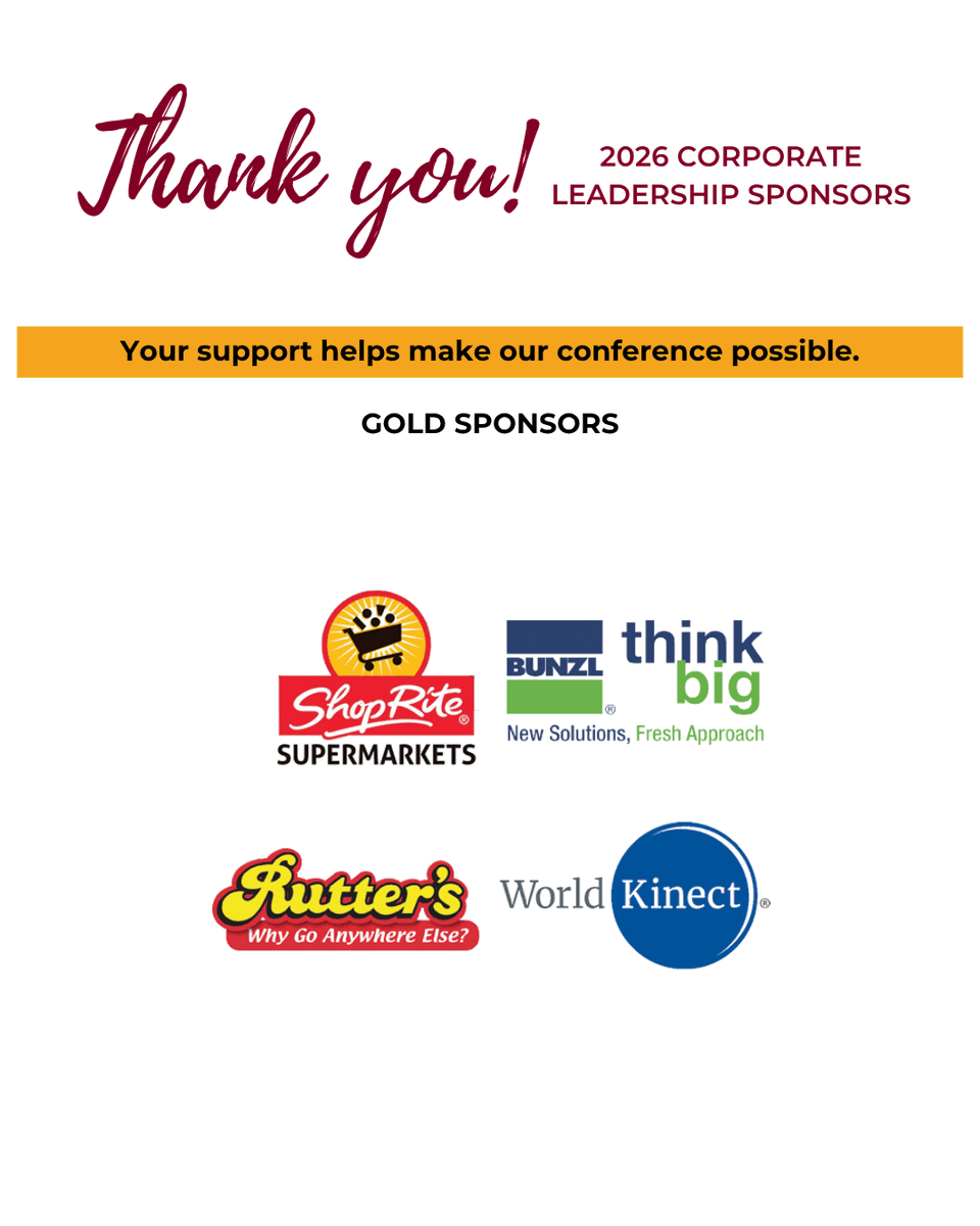 PAFoodMerchants's tweet photo. ✨ Thank you to our Gold Corporate Leadership Sponsors for your continued support of PFMA and the 2026 Annual Conference.

Your partnership helps strengthen our industry, support our members, and create the kind of conversations and connections that move the Food and Beverage Industry forward.

We appreciate your commitment and collaboration. 🤝

#PFMA #PFMA2026AC