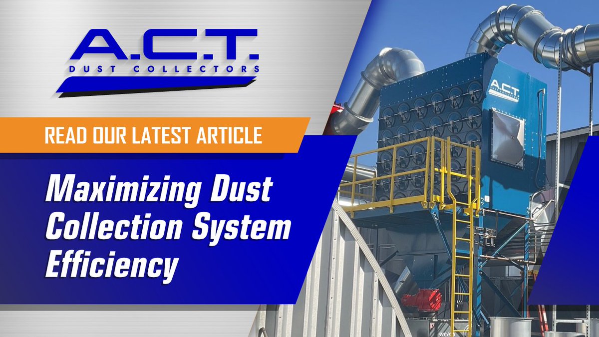 ACTDustCollect's tweet image. Maximize your dust collection system’s efficiency and see the results across your operation: cleaner air, fewer stoppages, and maintenance you can count on. READ MORE: hubs.ly/Q048WhGF0 #actdustcollectors #cartridge #dustcollector #dustcollection #cartridgefilters