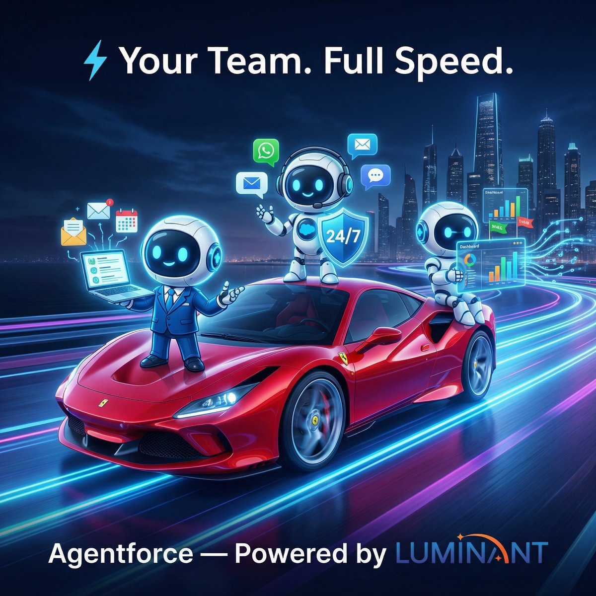 luminant_works's tweet image. 🤖 AI Agents aren't here to replace your team.
They're here to make your team unstoppable.
Meet Agentforce — Salesforce's AI agent 
📞 SALES AGENT 
🎧 SERVICE AGENT 
📈 ANALYTICS AGENT 

🔗 luminantworks.com
#HumanPlusAI #AICollaboration #FutureOfWork #AIandHumans