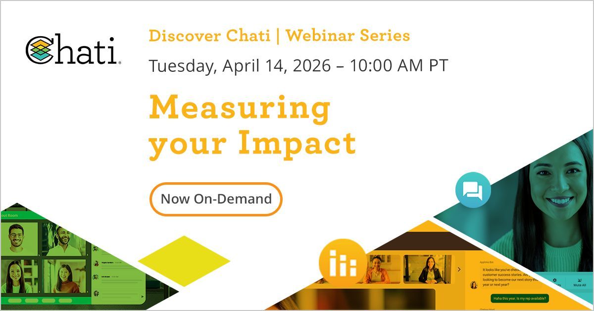 getchati's tweet photo. 🚀 1 week to go! 

Join our webinar Measuring Your Impact on April 14 and learn how Chati dashboards turn event data into insights &amp; ROI. 

https://t.co/WD7on8yFCC https://t.co/cvOYRv0ltx