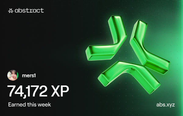 mers_1's tweet photo. I just earned 74,172 XP on @AbstractChain! 🎉 https://t.co/UibHa1zwwO
