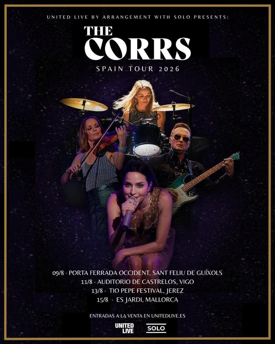 corrcraig's tweet photo. The @CorrsOfficial Spanish tour this summer 🤩 ❤️ https://t.co/v0cwTDcqwl