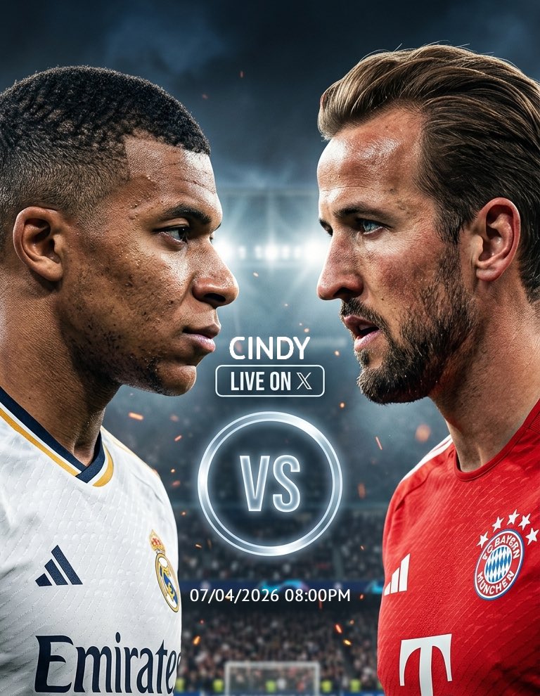 cindy_blog's tweet photo. Who’s ready? UEFA Champions League Livestream 

Going LIVE tonight: Real Madrid vs Bayern Munich with Bayo!

100K waiting for active followers… don’t miss out https://t.co/kXs9FYOaa7