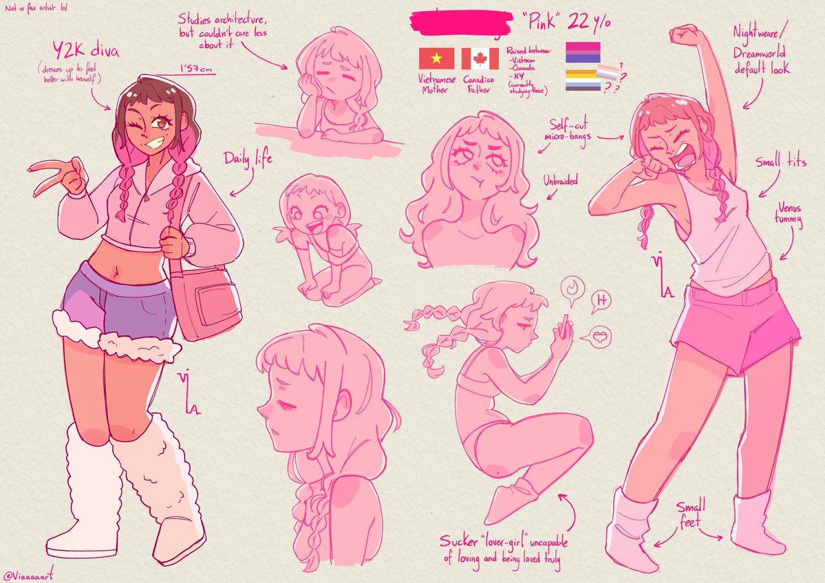 Viaaaaart's tweet image. [ oc ] bubblegum girl 🩷 #InSomnia