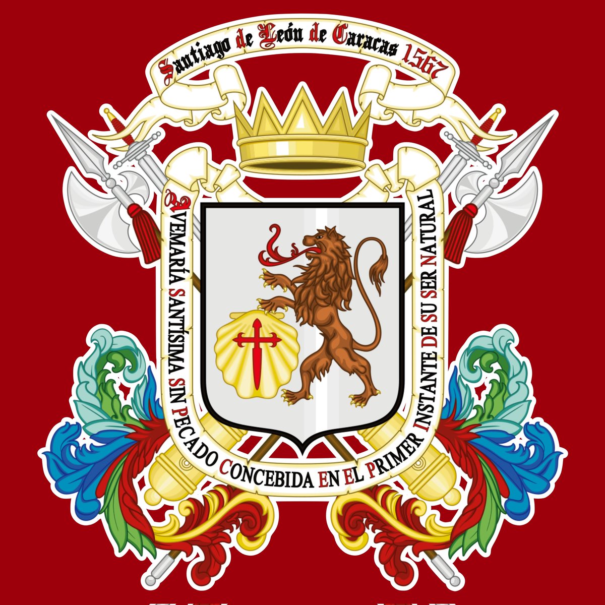 GranCOLmaps's tweet photo. El actual escudo de Caracas representa una ruptura cuestionable con la tradición histórica de la ciudad y, además, un retroceso estético. Basta compararlo con el original —vigente desde los tiempos imperiales— para preguntarse: ¿qué criterio justificó su reemplazo? https://t.co/T1fS7EUy5Z