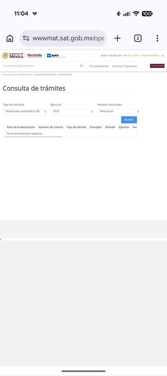 HectorJavierCha's tweet photo. @SATMX Saludos, presente mi declaración el 1 de abril, pero aún no me aparece el estado de mi devolución ¿Es normal? ¿Hay que esperar? ¿Debo hacer algún trámite? Agradezco mucho su ayuda... #SAT #Declaracion2026 #Devolucion https://t.co/jwbpfuQhYq
