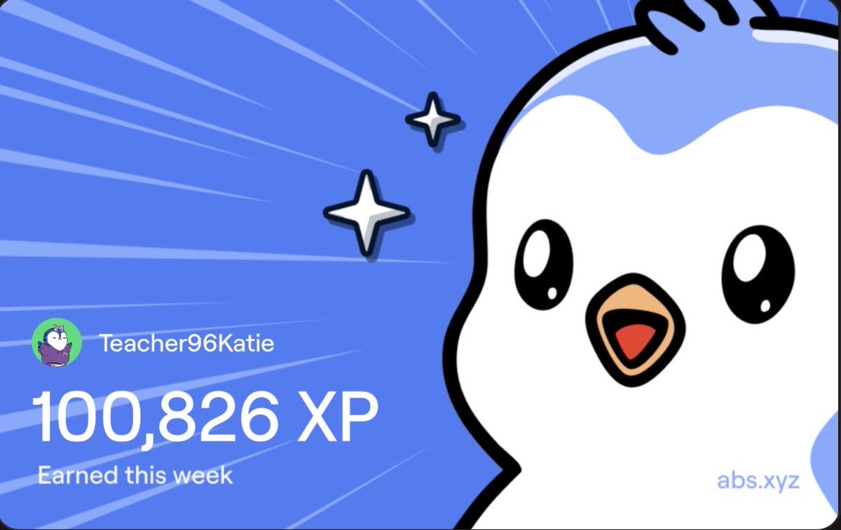 Teacher96_Katie's tweet image. Happy Tuesday! New ATH for me for XP on @AbstractChain !!! Next week I’ll hit Platinum Tier! ✳️✳️🔥🔥
