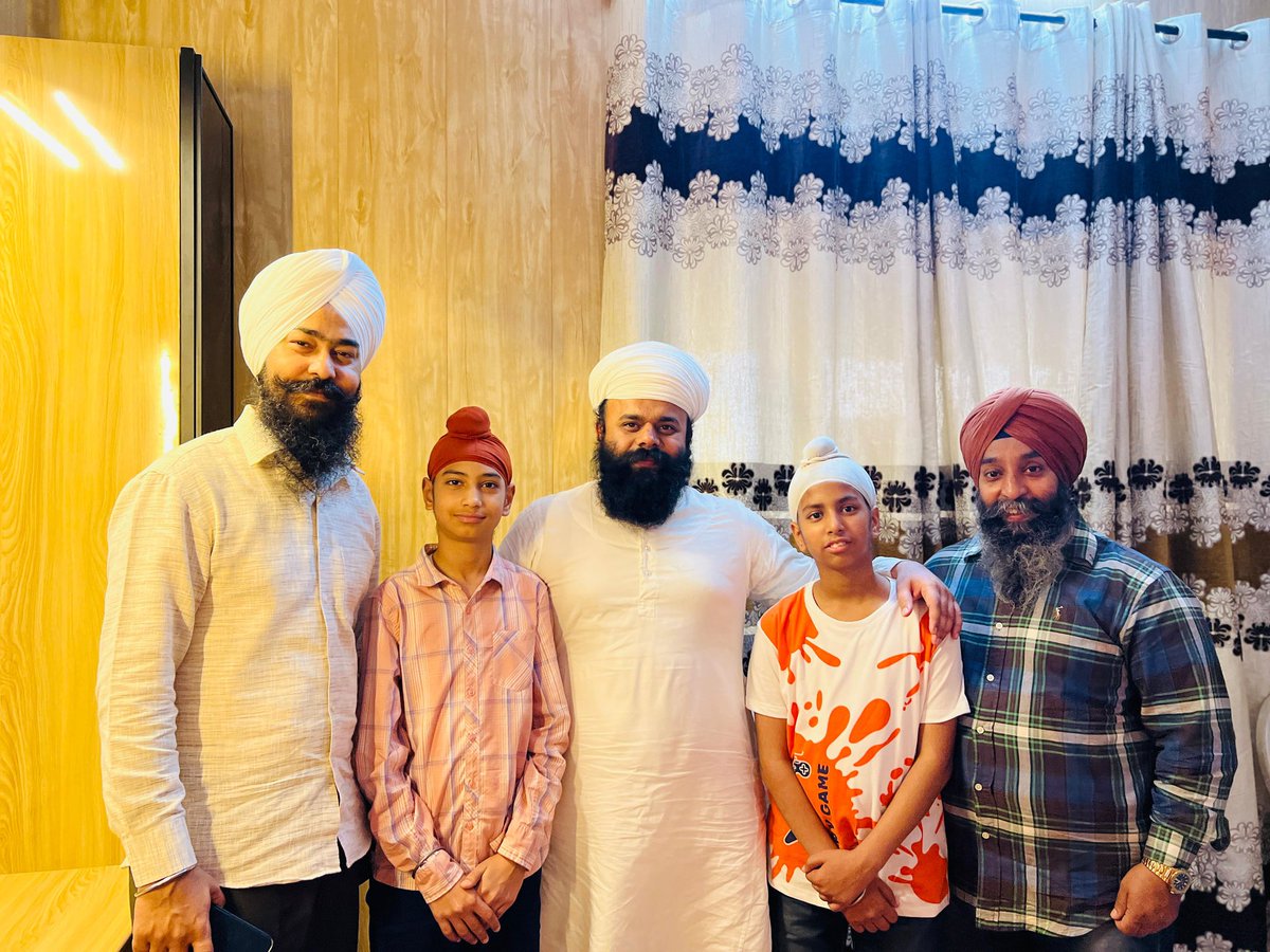 Gian_Namdhari's tweet photo. We are very happy to share that two  new children from Amritsar Guru Ki Nagri, Asees Prakash Singh and Fateh Singh have enrolled in our 
academy to learn the ancient Kirtan instrument "Jodi". They came with their families and we wish them a bright future. https://t.co/b8b7pJVp3e