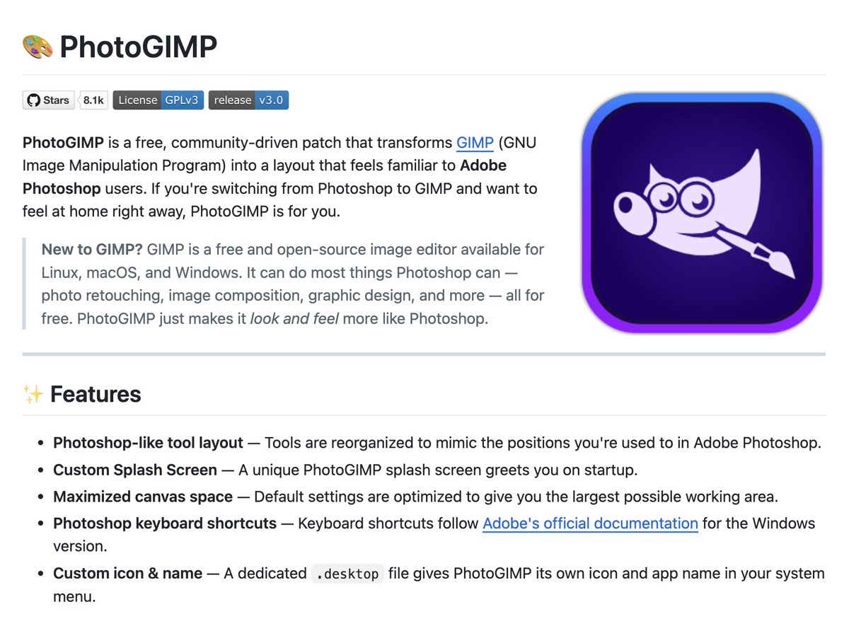 oliviscusAI's tweet photo. Someone patched GIMP to look and feel exactly like adobe 🤯

and it’s 100% free and open-source. https://t.co/cFaByvEADj