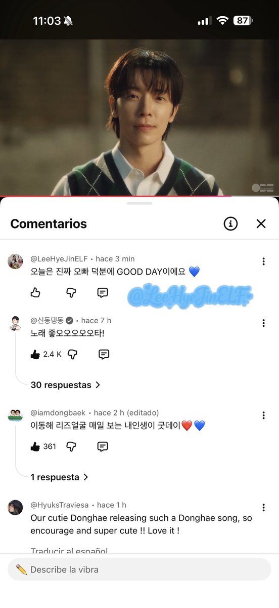 오늘도 “Good Day” 보면서 힐링했어요 ☀️
오빠 목소리 덕분에 힘도 나고 마음이 따뜻해졌어요 💙
이 장면이 제일 좋아요! 항상 좋은 노래 고마워요 사랑해요 🥹

#동해 #DONGHAE #ALIVE #Good_Day_MV시청인증