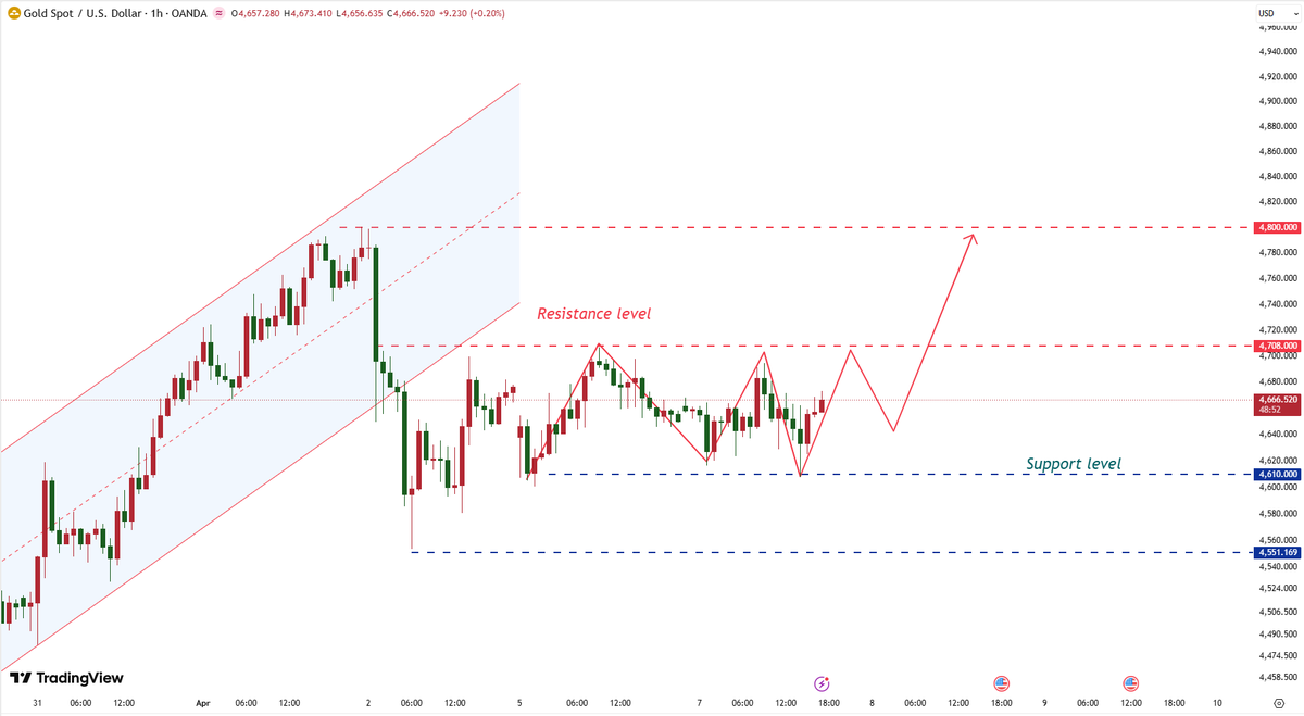 Henry_Analyst's tweet photo. #XAUUSD 
#Gold is in a short-term bullish trend.

Gold is currently trading around 4660, holding above 4650.

If gold holds above 4650-4660, it will likely retest 4700.

A break above 4700 would target 4780-4800. Short-term bullish, target 4800. https://t.co/IAGtqSBBfl
