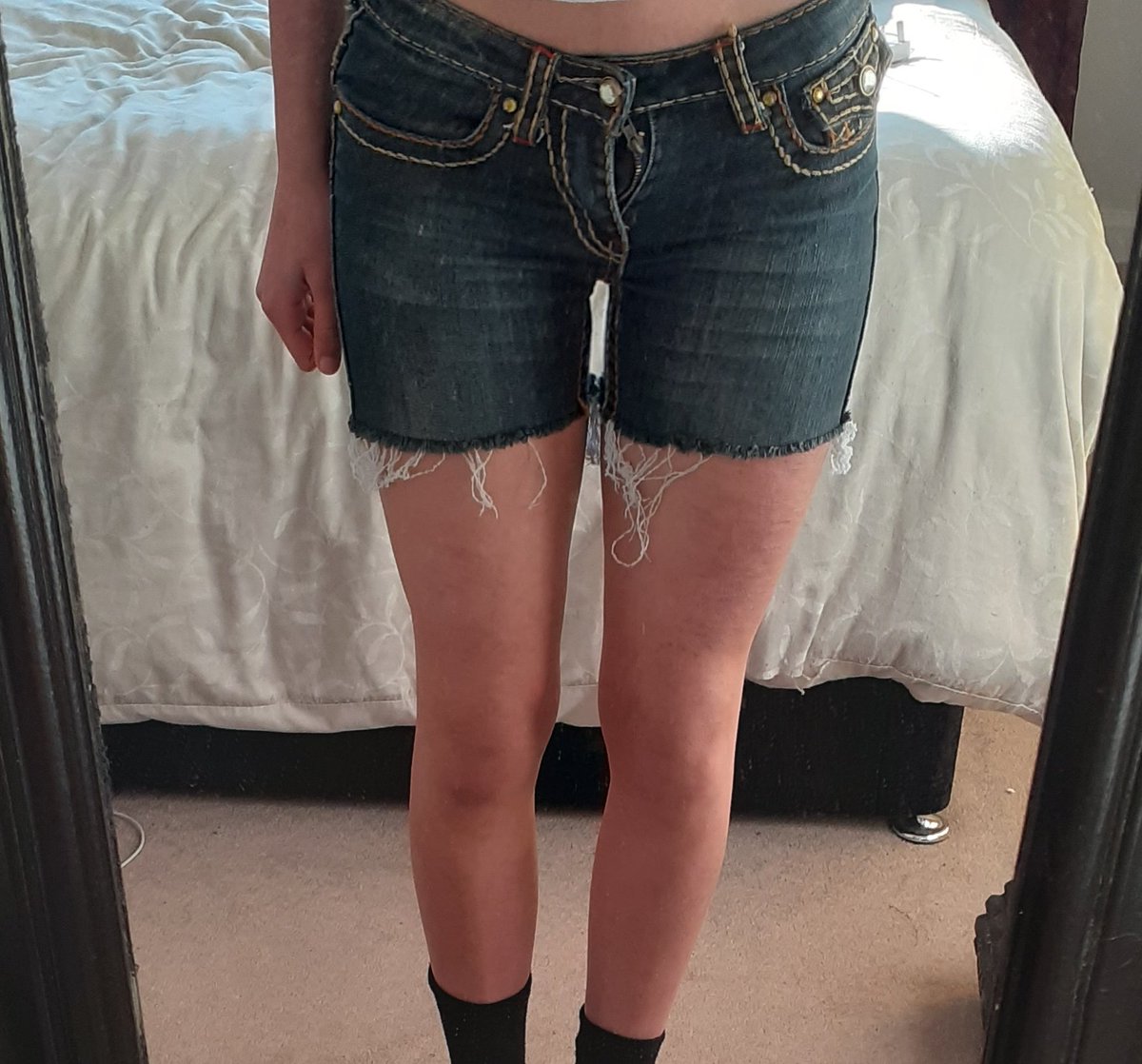 puppifiedcorpse's tweet image. these shorts will look sm better when im not obese dear lord help me im the fattest bmi 15 alive 😭😭 i disgust myself