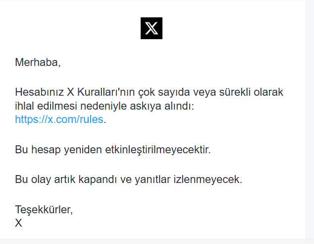 Bibi77B's tweet photo. My X account, which I've had for 15 years, was unfairly closed. You can close it, but I'll reopen it because I don't think I did anything wrong.
@nikitabier https://t.co/ClZUmCuili