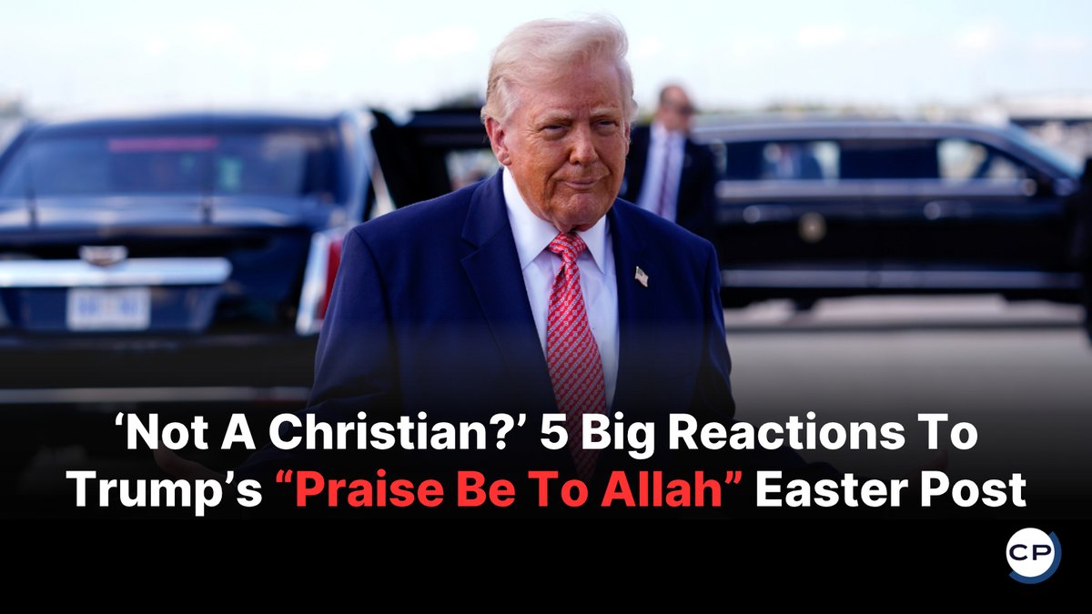 ChristianPost's tweet image. Trump’s “Praise be to Allah” Easter post sparked outrage and defense from Christians, Muslims, and politicians. These 5 responses say a lot.
#Trump #EasterPost #Allah #ChristianNews #FaithAndPolitics
🔗 dlvr.it/TRwKk9