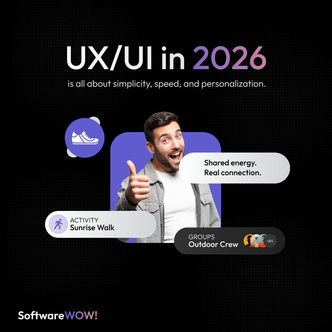 softwarewow_'s tweet image. 📊 In 2026, UX is all about simplicity, speed, and personalization. Clean interfaces, micro-interactions, and user-focused design are setting the standard for digital experiences.
#UXTrends #UITrends #SoftwareWOW #WOWStack #DigitalDesign