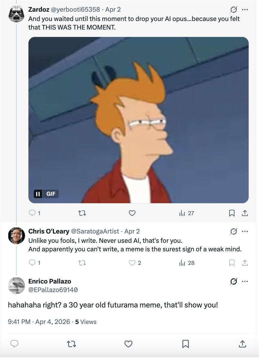 "social media" everyone.  

Blocks me for memeing him, then fires up his sock account to pretend that he has friends.