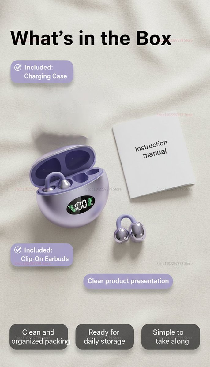 AlisaverD36972's tweet photo. #Aliexpress
I just found this on AliExpress: 
New Clip-on Earbuds Clip-on Wireless Earphones Bluetooth Premium Audio With Mic Perfect Sports Headphones Daily Use Long Battery
https://t.co/sG1rR7m31t https://t.co/NnH3byH4UK