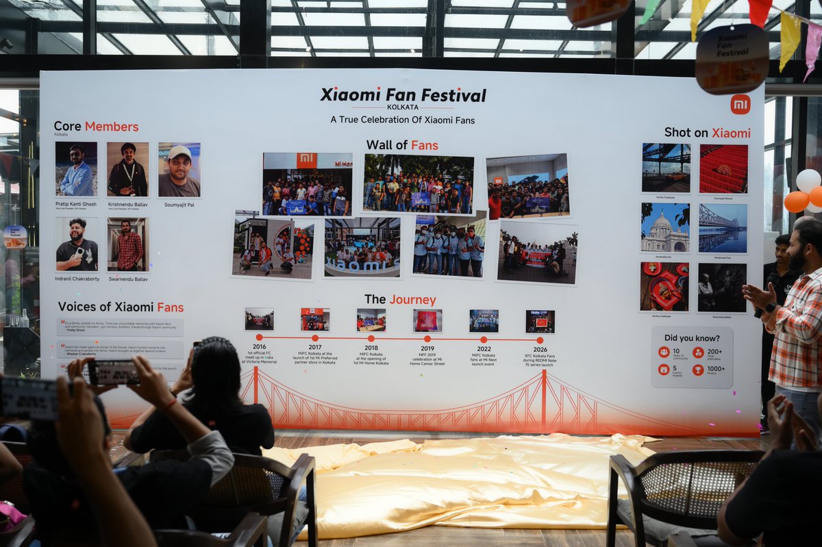 xfckolkata's tweet photo. The special #XiaomiFanFestival wall celebrates the dedication &amp; passion of the @xfckolkata family and our journey together. Huge thanks to @pixelwithme for making this recognition possible &amp; honoring our special members.(2/4)
#XiaomiFansClub
@atytse @Ritij @XiaomiIndia https://t.co/tZNanpHKZV