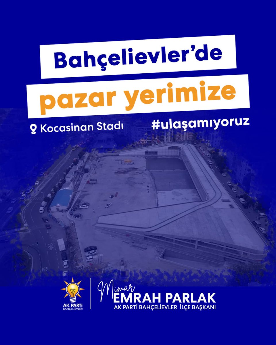Kocasinan Stadı’nda Bahçelievler halkına verilen sözler nerede? 🏟️❌ 

​2018’de AK Parti döneminde projelendirilen, mevcut İBB yönetimi tarafından yıllardır bitirilemeyen projede son olarak  pazar yeri alanı projeden çıkarıldı. 

Bizler AK Parti kadroları olarak;
Vatandaşımıza