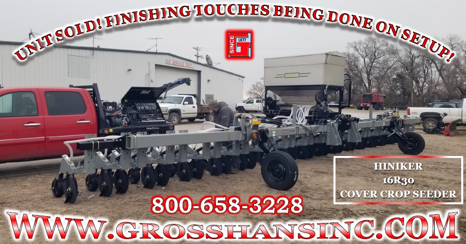 SOLD - Hiniker Company 16R30 Cover Crop Seeder

Thanks Carson for taking care of the finishing touches on setup so this unit could head on home ready to go to work!

grosshansinc.com

#caseih #case #international
#hiniker #covercropping #covercrops
#farm #farming #farmer
