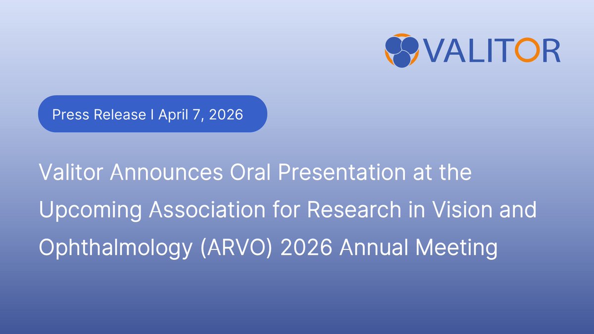 valitorbio's tweet photo. We’re excited to announce that a preclinical abstract highlighting the potential of VLTR-559 to treat wet AMD, has been accepted for oral presentation at the ARVO Annual Meeting taking place May 3-7,2026 in Denver, CO.

Learn more: https://t.co/JuaZewYYgE https://t.co/eqCtlGEKgZ