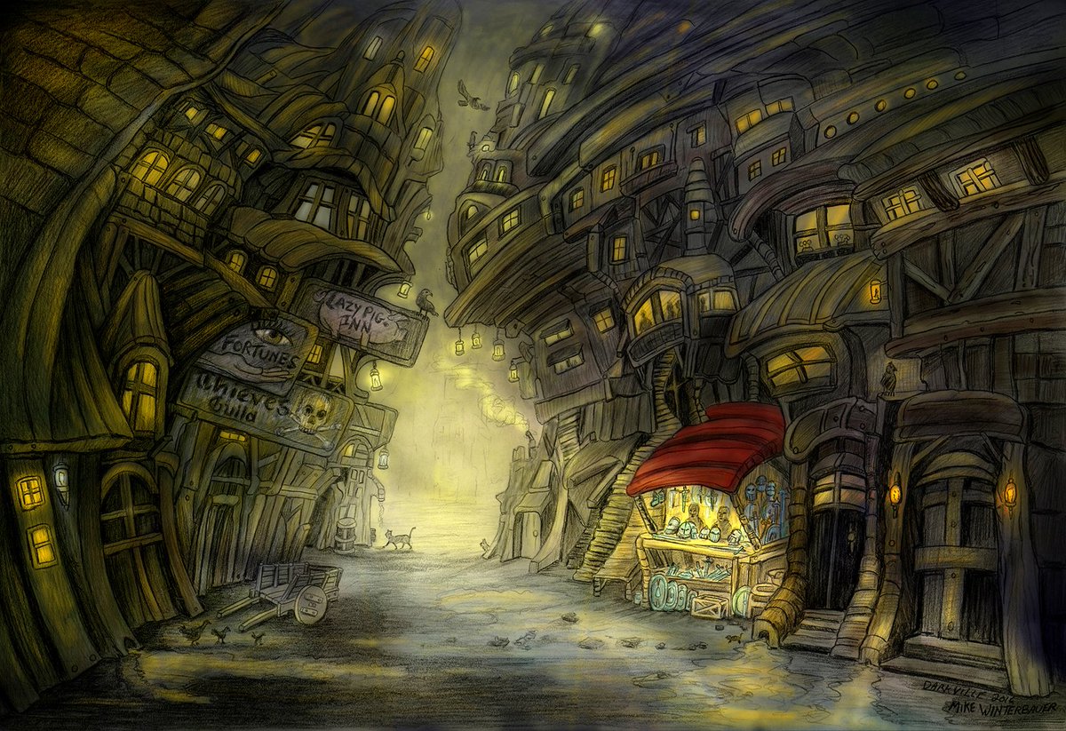 MikeWinterbauer's tweet image. My cool DarkVille painting for IF storybook!
#illustration #popculture #coverart