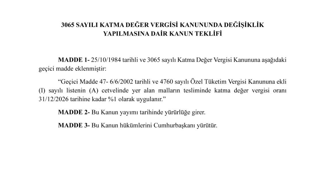 Peki akaryakıttaki KDV teknik olarak nasıl düşürülebilir?⬇️

Ya Cumhurbaşkanı Kararı’yla ya da 23 Mart’ta Meclise sunduğum kanun teklifiyle, akaryakıttan alınan KDV oranını %20’den %1’e düşürmek mümkün.

Acilen bu gece, akaryakıttaki KDV oranıyla ilgili bir Cumhurbaşkanı kararı