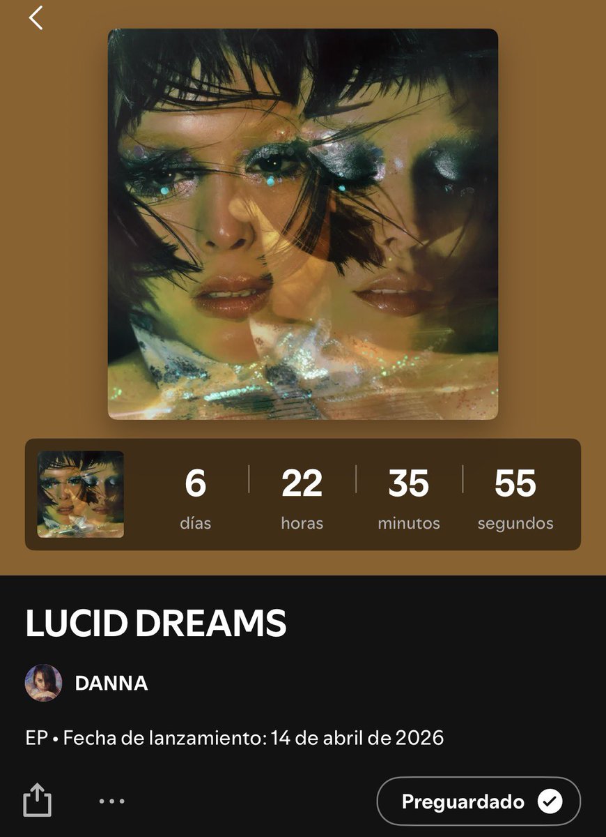 Ya puedes hacer PRE-SAVE a “LUCID DRAMERS” el nuevo EP de DANNA en Spotify. 

🔗 open.spotify.com/prerelease/4iq…