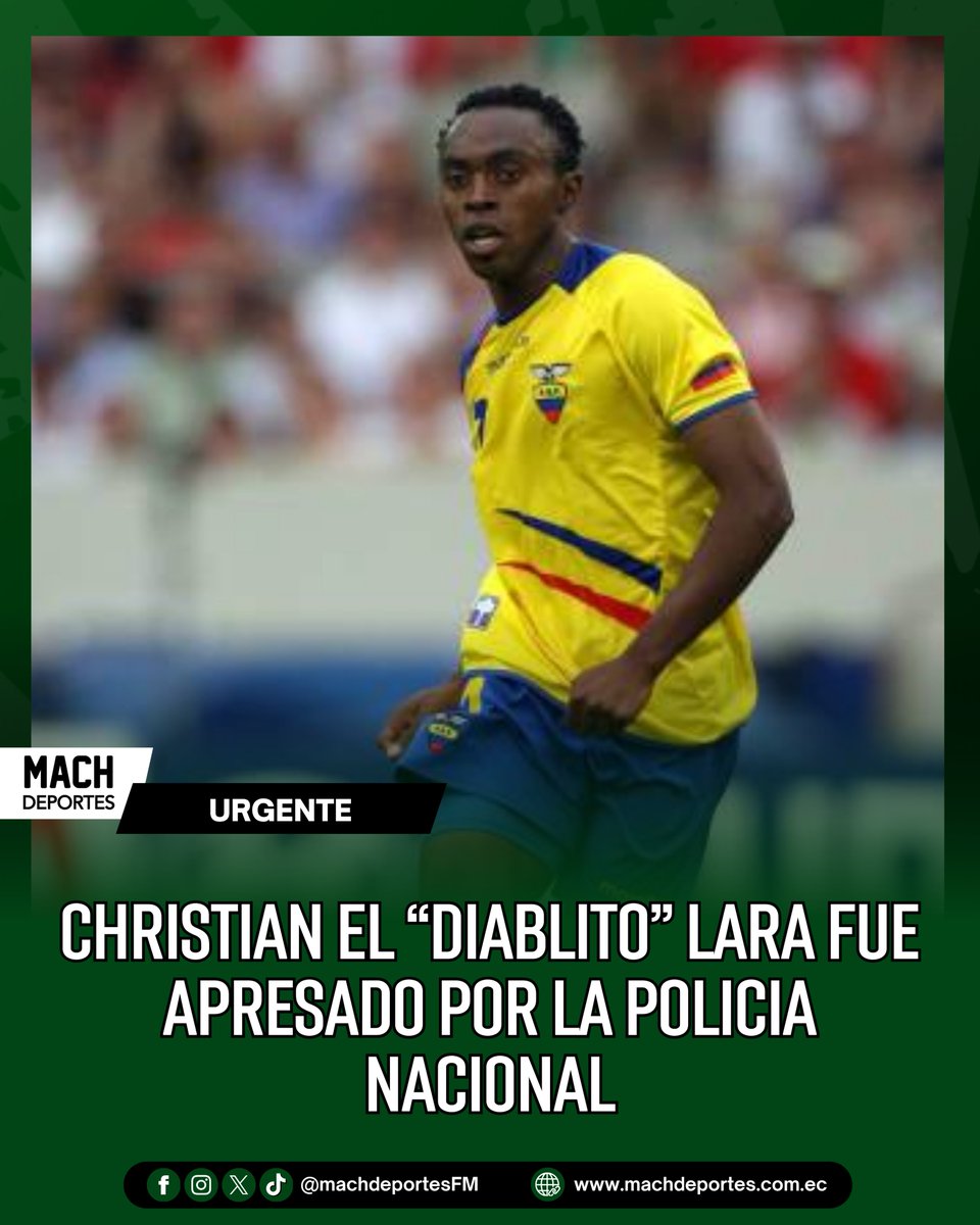MachdeportesFM's tweet image. 🚨⚠️ Exseleccionado ecuatoriano, detenido en operativo policial

El exfutbolista ecuatoriano Cristian “Diablito” Lara, con pasado en clubes como El Nacional, Liga de Quito, Barcelona SC y Deportivo Quito, fue aprehendido durante un operativo de la Policía Nacional del Ecuador