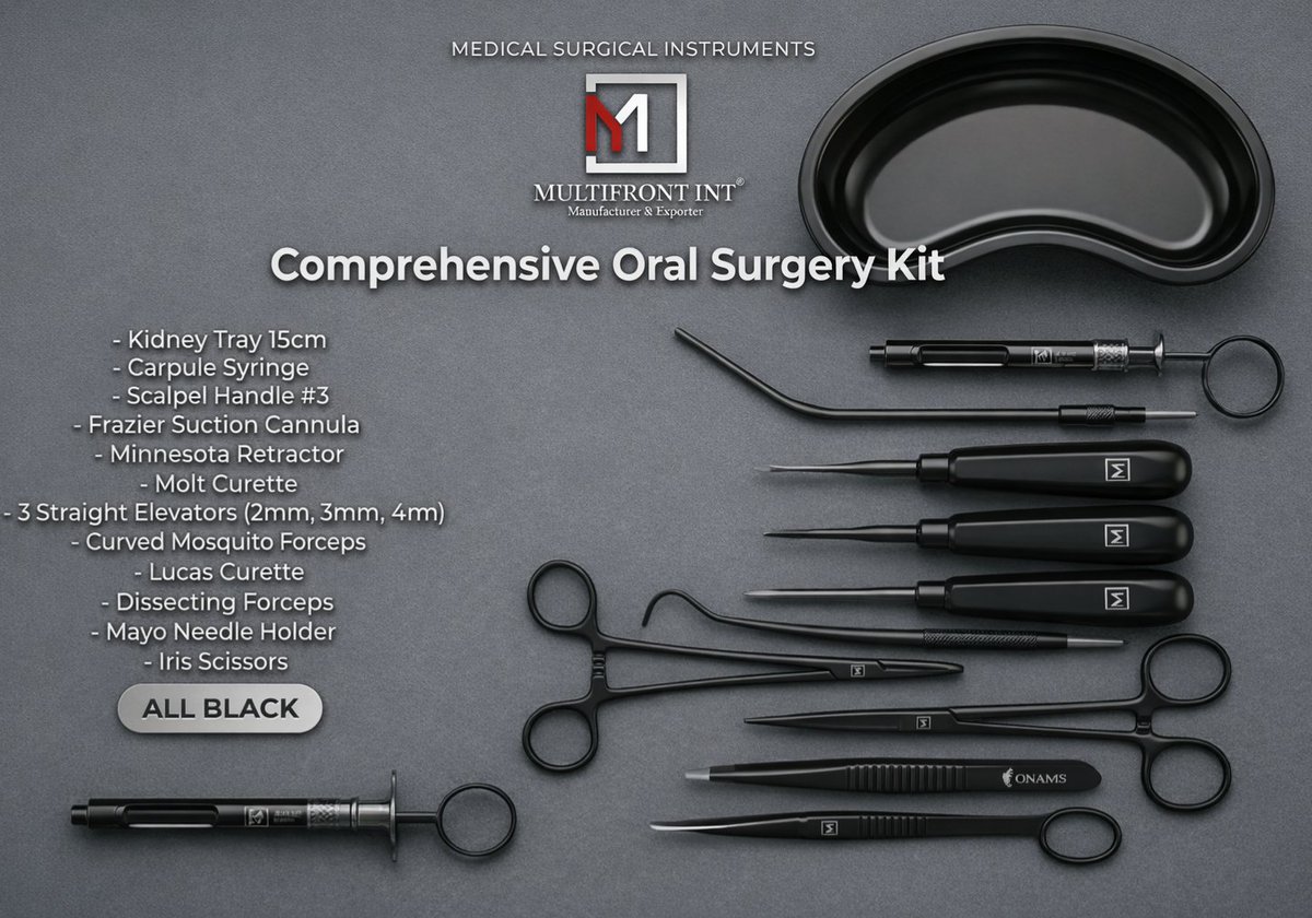 multi_front's tweet photo. Introducing the Comprehensive Oral Surgery Kit – All Black Edition by MULTIFRONT https://t.co/OSBbSnHHq3