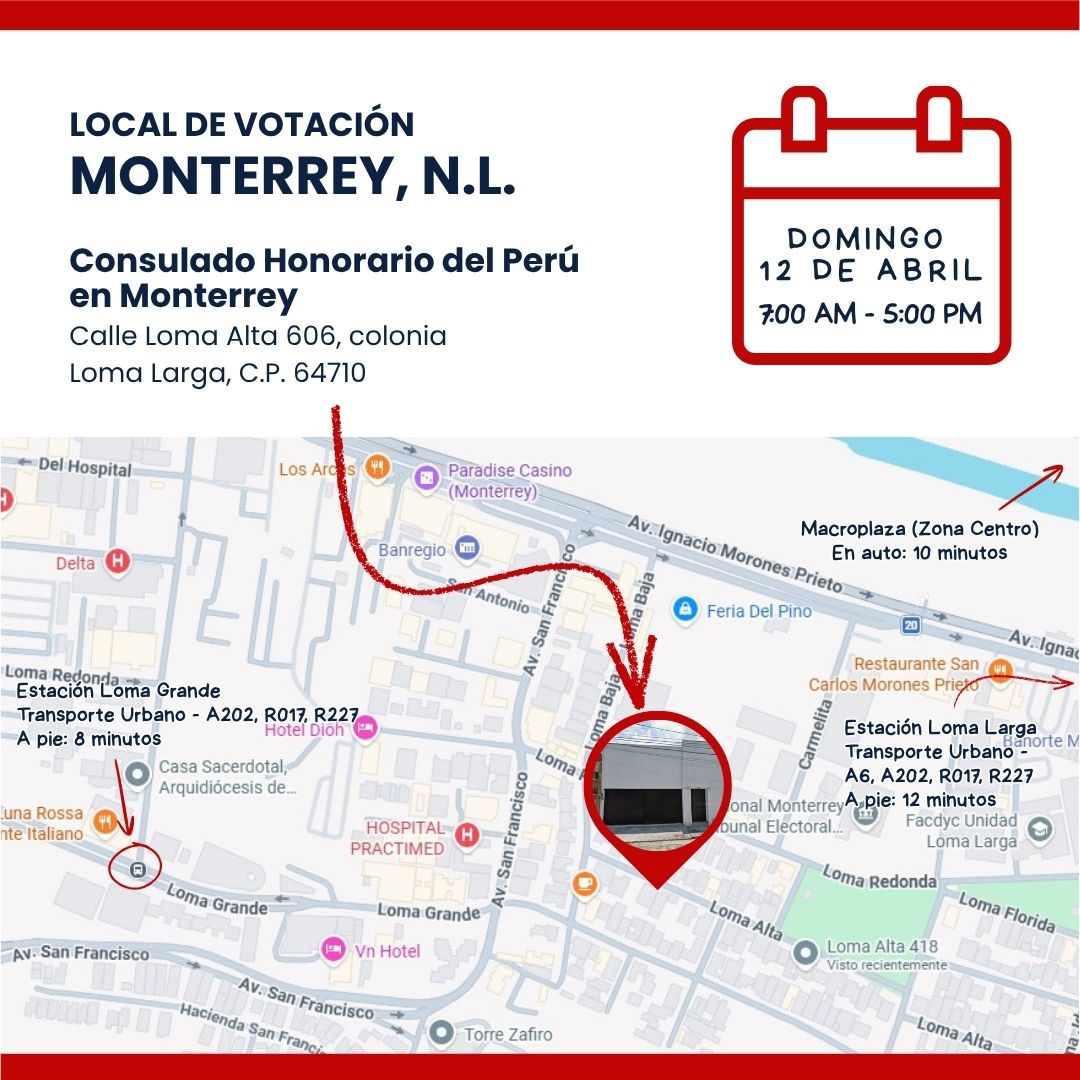 general_peru's tweet photo. ¿Eres peruano y te toca votar en México en estas elecciones generales? Conoce los lugares de votación y cómo llegar a ellos en la Ciudad de México, Guadalajara y Monterrey. https://t.co/WMVTbYN1yk