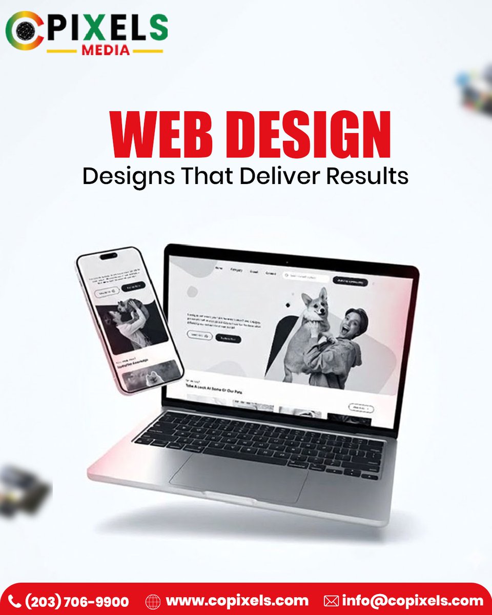 Copixelsmedia's tweet photo. 💻 Web Design that delivers real results 🚀

Create a powerful online presence with modern, responsive designs that attract, engage, and convert.

Start building your brand today.

📞 (203) 706-9900
📧 info@copixels.com
🌐 https://t.co/wde919mxvv

#WebDesign #DigitalMarketing https://t.co/wl4sbrmShE