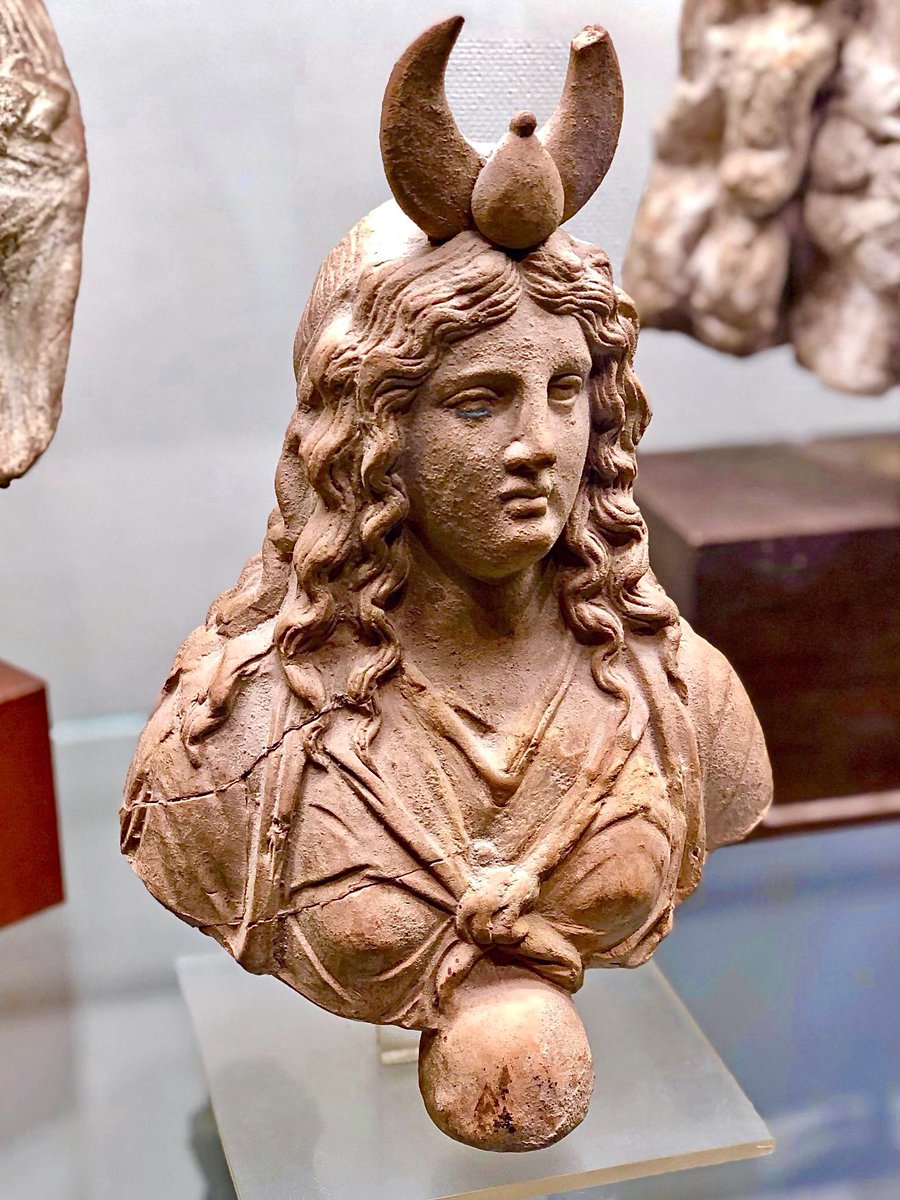 Roman terracotta bust of the moon goddess, Selene, crowned with the crescent moon, Allard Pierson Museum, Amsterdam.