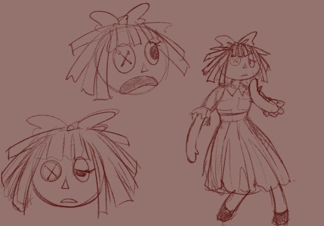 pombian's tweet photo. i really like concept ragatha because she looks much more tired and accepting of things around her with her droopy eyes. like sad and almost dissociated. i always wondered why her door render looked like that and i guess it comes from her concepts ! https://t.co/81idW41WC8