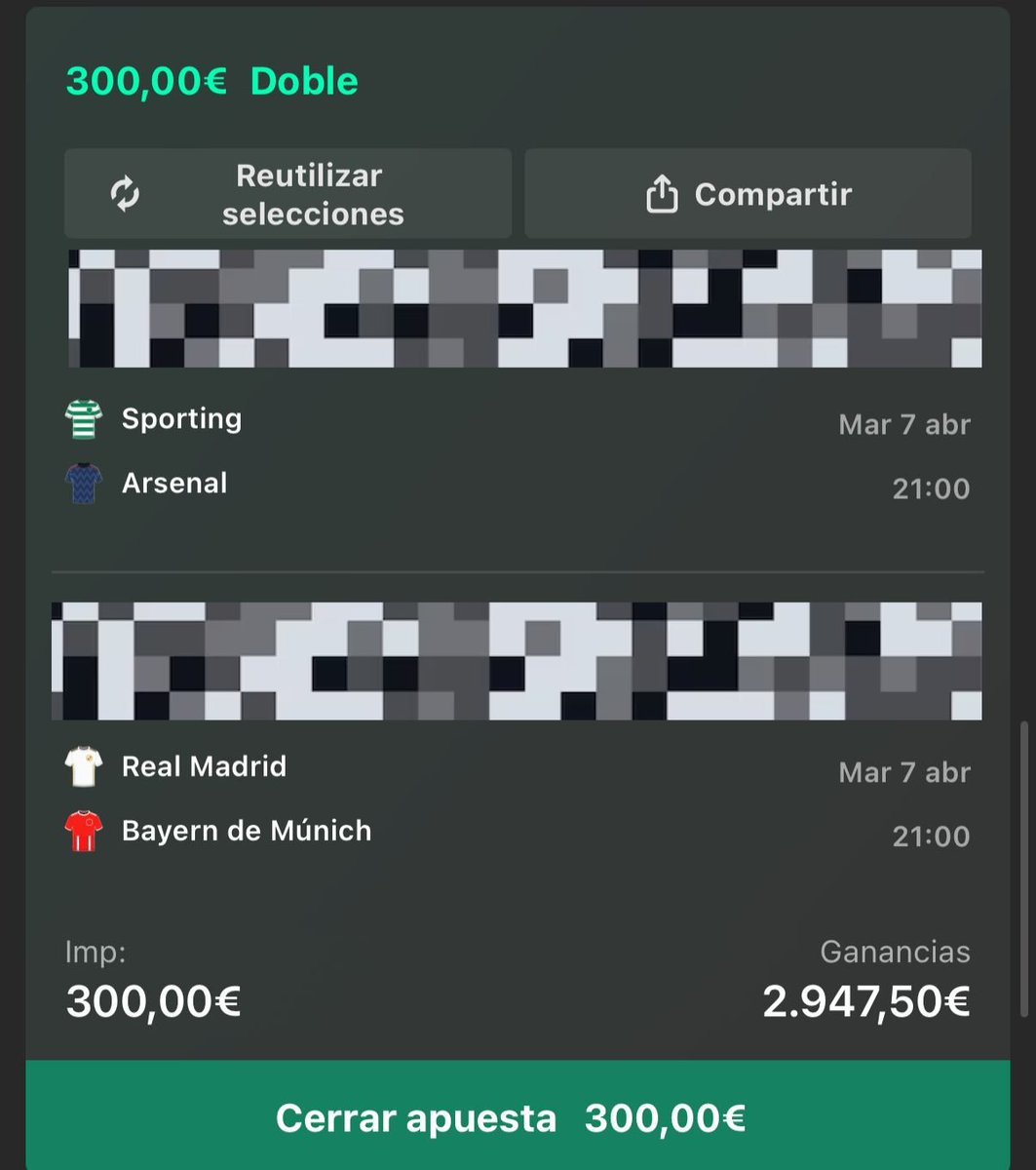 liveretosvip's tweet photo. 🏆 PREMIUM DE CHAMPIONS GRATIS PARA LOS QUE APOYEN. 💣💎

He metido 300€ a esta doble de paradas para hoy. Es un error de cuotas de Bet365 y la voy a regalar a los que de verdad estáis ahí. 📈💰

¿La quieres? Solo tienes que: 
1️⃣ Dar LIKE y RT a este post. 
2️⃣ Comentar "LO QUIERO" abajo.

⏳ Tenéis hasta las 20:00. Os la voy pasando por privado a todos los que cumpláis los pasos. ¡A por los 3.000€! 🤫🚀
