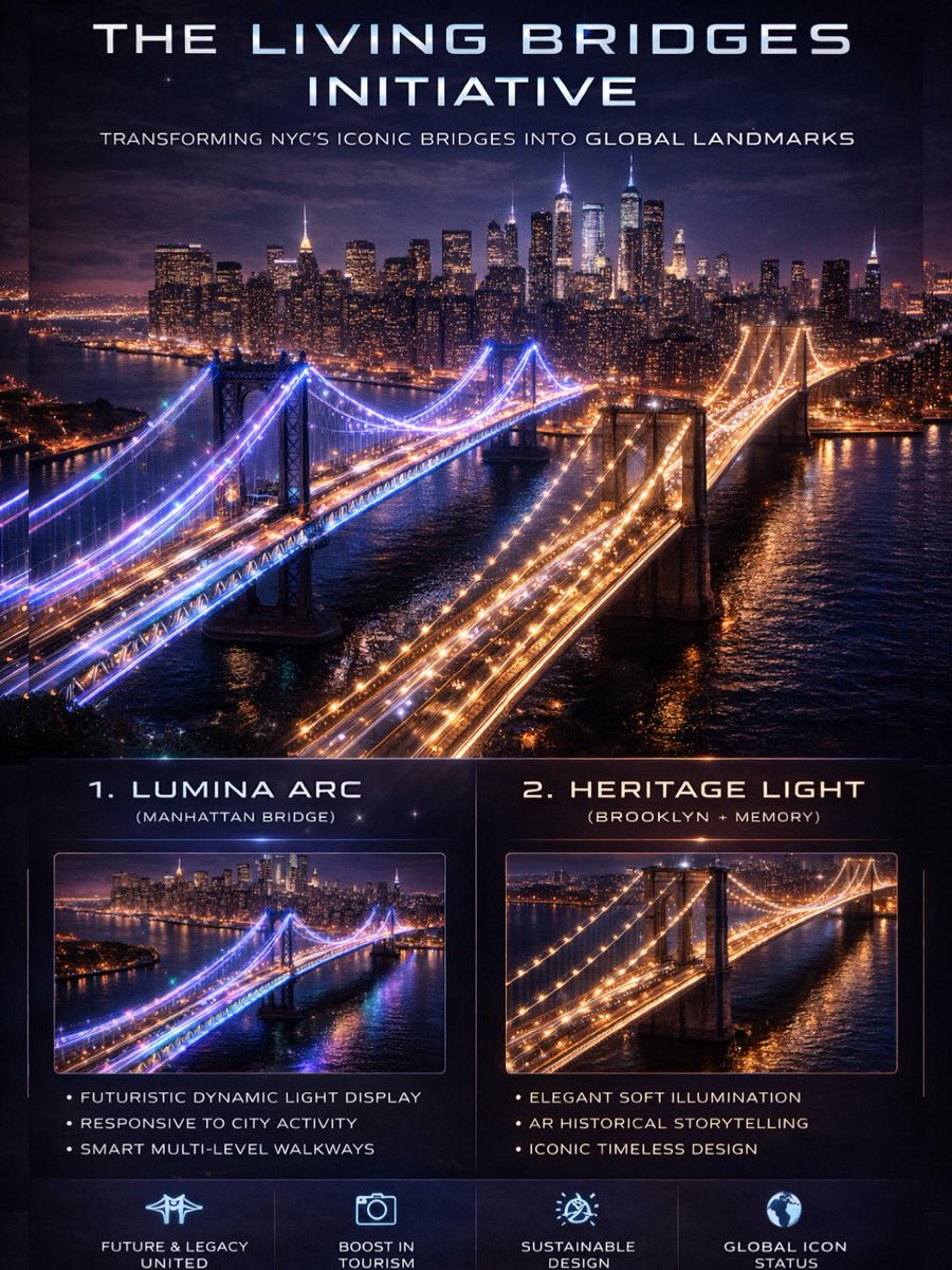 Eliecashmere's tweet image. NYC bridges reimagined 
#ManhattanBridge #BrooklynBridge