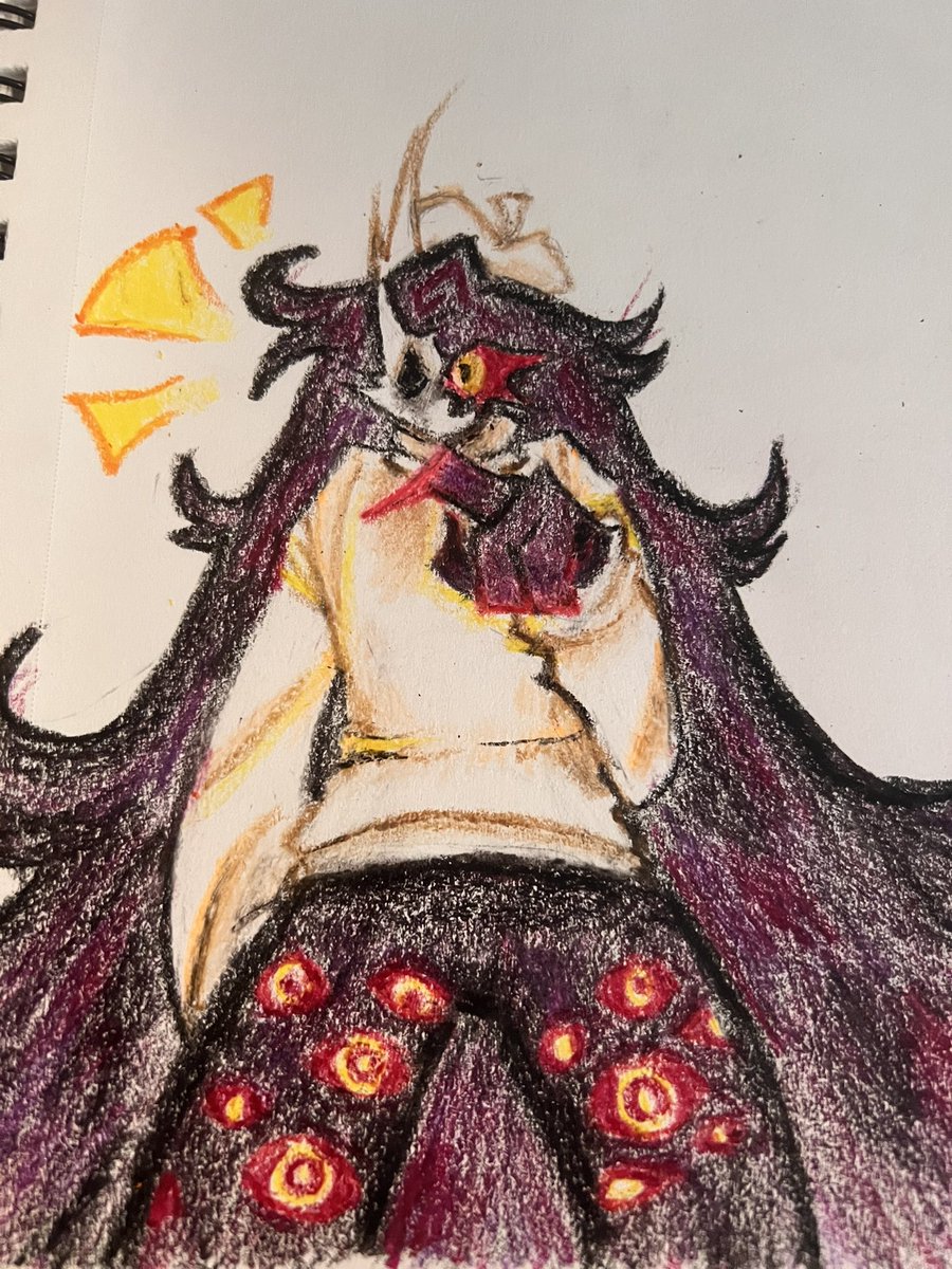 Not tagging ghis but doodle of folly I did with crayons 😋😋😋