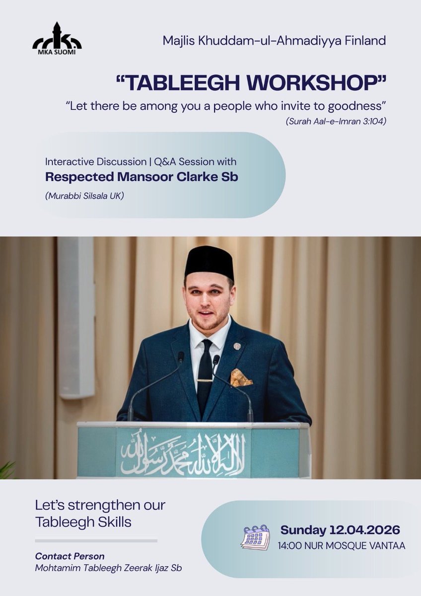 mansoor_clarke's tweet image. Really looking forward to this inshā’Allāh! @mkaSuomi 

#Islam #Ahmadiyyat