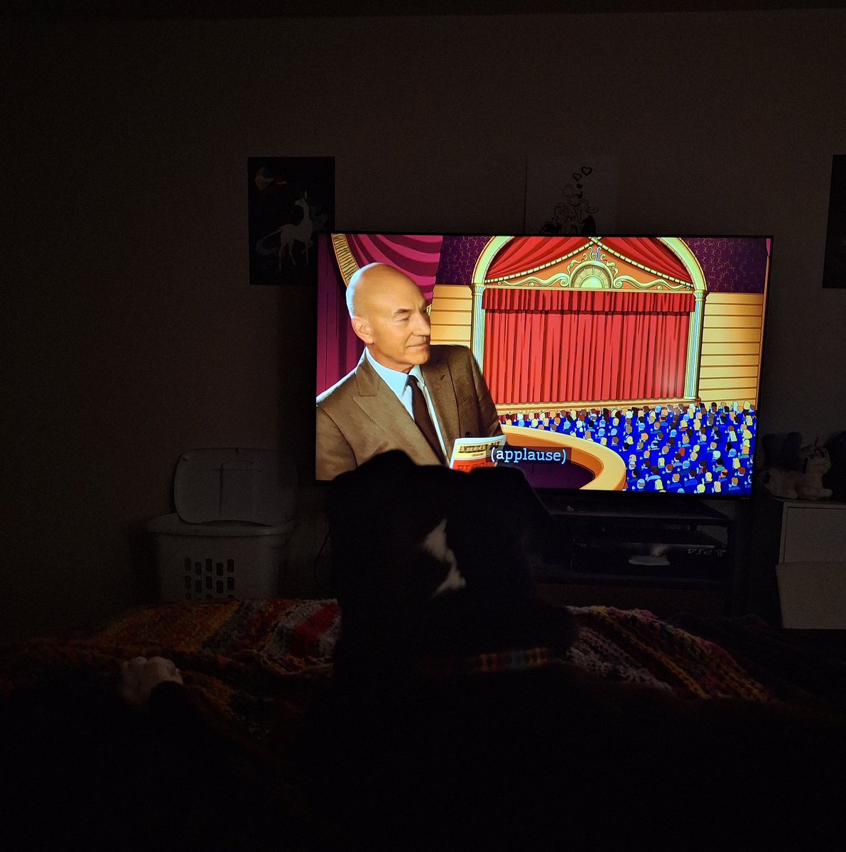 LFATurppa's tweet photo. @SirPatStew My puppy listening to your dulcet tones on American Dad 💕 https://t.co/Y11VUIyX6z