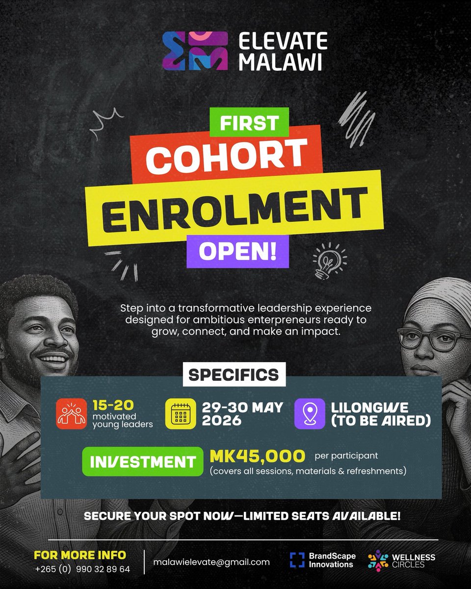21st_Gen_'s tweet photo. This is not a workshop.

@Elevate_mw Cohort 1 is a selective 2-day leadership experience for those serious about growth, connection, and impact.

Limited to 20 participants.

Apply now: https://t.co/yOvudxrWID https://t.co/OoyuituqI9