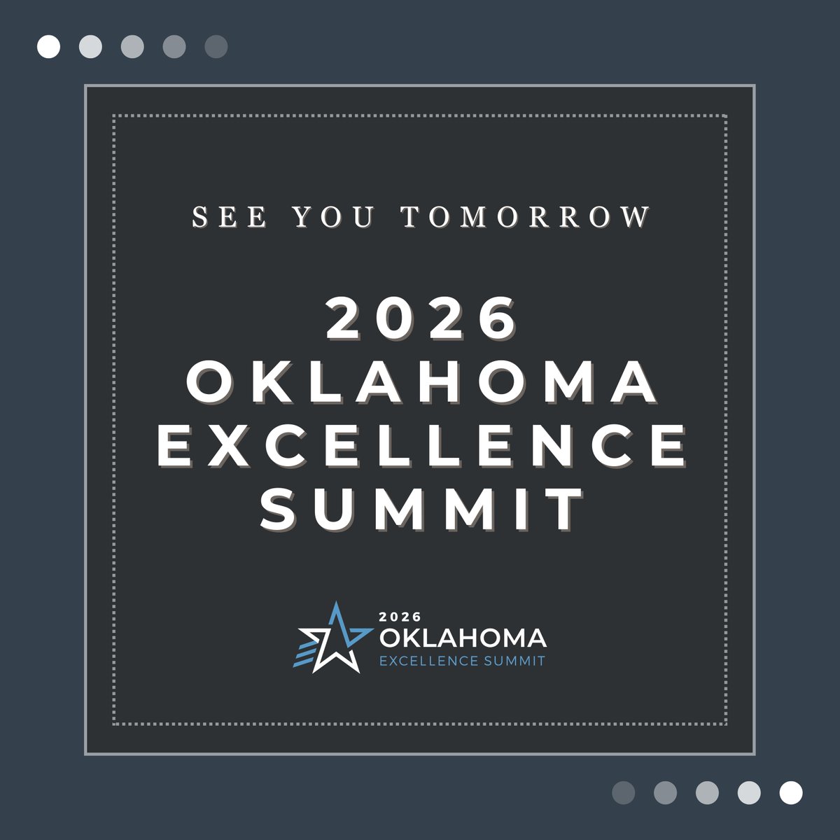OklahomaQF's tweet image. See you tomorrow, Thursday, April 9th, for the 2026 Oklahoma Excellence Summit!

#QualityMatters #OklahomaLeadership #ExcellenceSummit2026 #NetworkOK #oklahomaquality