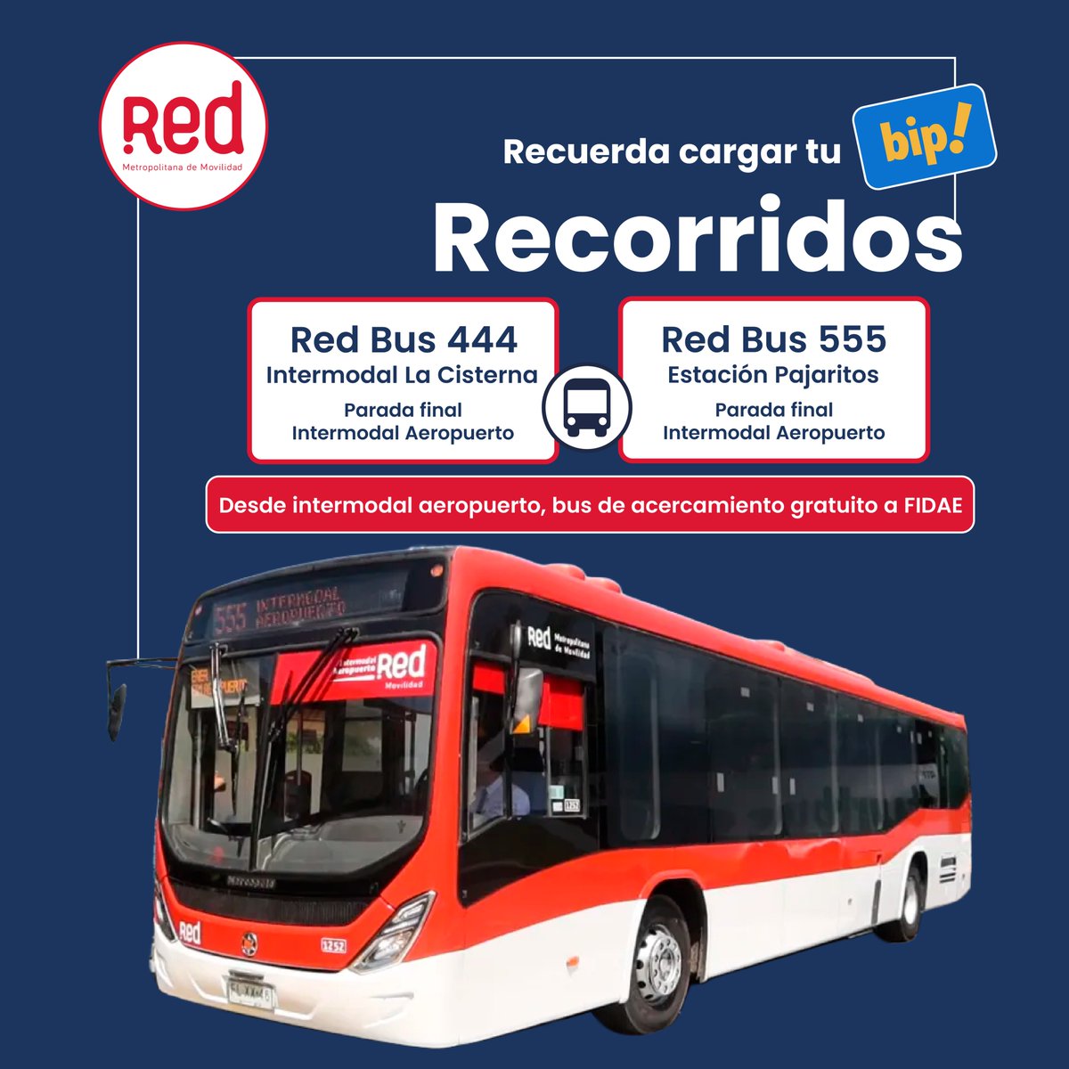 FIDAE_OFICIAL's tweet image. ¡Planifica tu ruta para no perderte nada! 🚁✨ #FIDAE2026 ✅
Recordar
- Estacionamientos externos Sábado y Domingo
- Red móvil y buses de acercamiento Sábado y Domingo