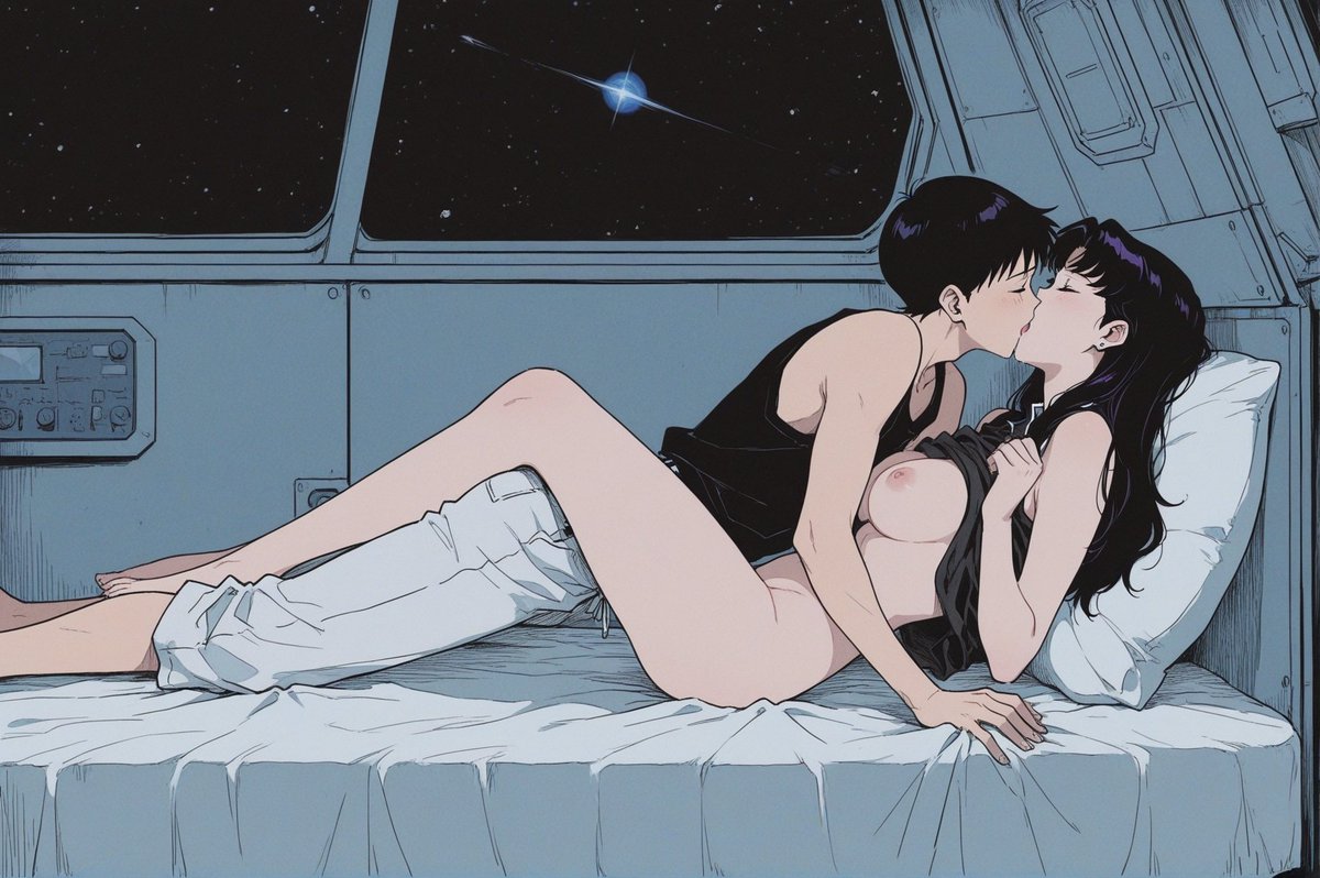 A space station, drifting in silence.

Misato and Shinji continue their work—
routine, precise, endless.
But beyond that…

there is only the vast quiet.

A silence that presses in,
filling every corner.

Perhaps…
only warmth between two people
can ease that emptiness. 🌌