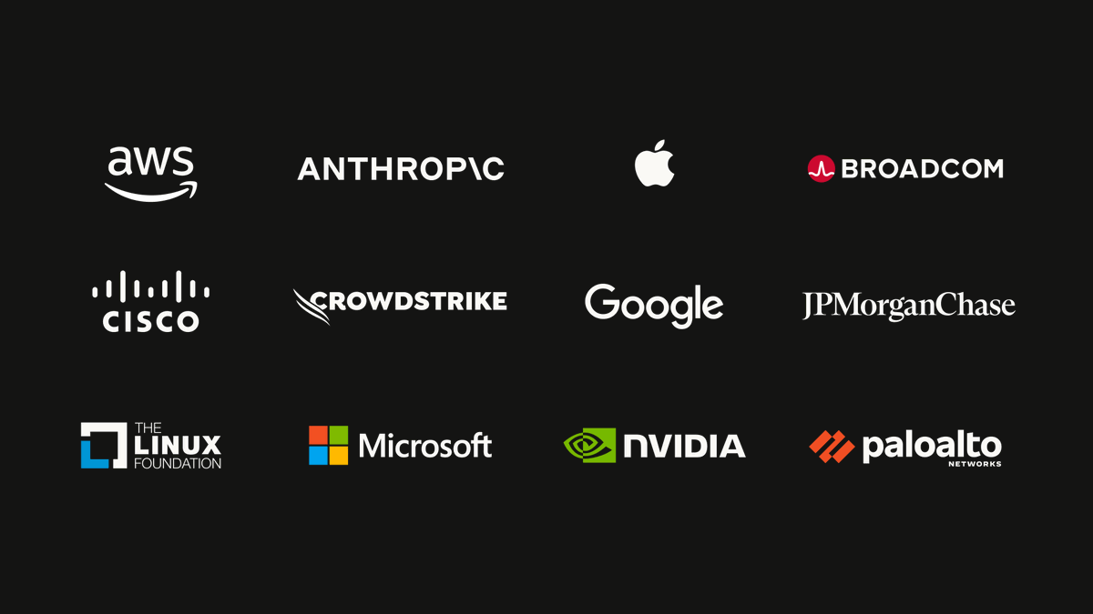 AnthropicAI's tweet image. We’ve partnered with Amazon Web Services, Apple, Broadcom, Cisco, CrowdStrike, Google, JPMorganChase, the Linux Foundation, Microsoft, NVIDIA, and Palo Alto Networks.

Together we’ll use Mythos Preview to help find and fix flaws in the systems on which the world depends.