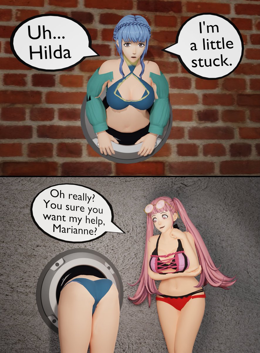 WielderDual's tweet photo. "Marianne's Hips Held Hostage"

Hilda has the opportunity do the funniest thing~
#stuckinwall #FireEmblem #FireEmblemThreeHouses #Blender3d #wedge #STUCK #粘着拘束 https://t.co/EAqPLbfaCh