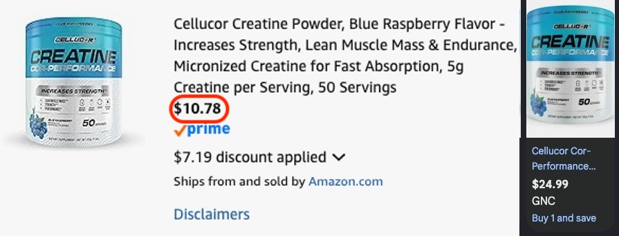 Pricerrors's tweet image. 50 SERVINGS OF CREATINE FOR $10 

Amazon has a 35% coupon that stacks with Sub &amp;amp; Save

Other retailers like GNC have this at $25 

Clip coupon + S&amp;amp;S before checkout, cancel anytime

pricedoffers.com/xq8dz #ad
