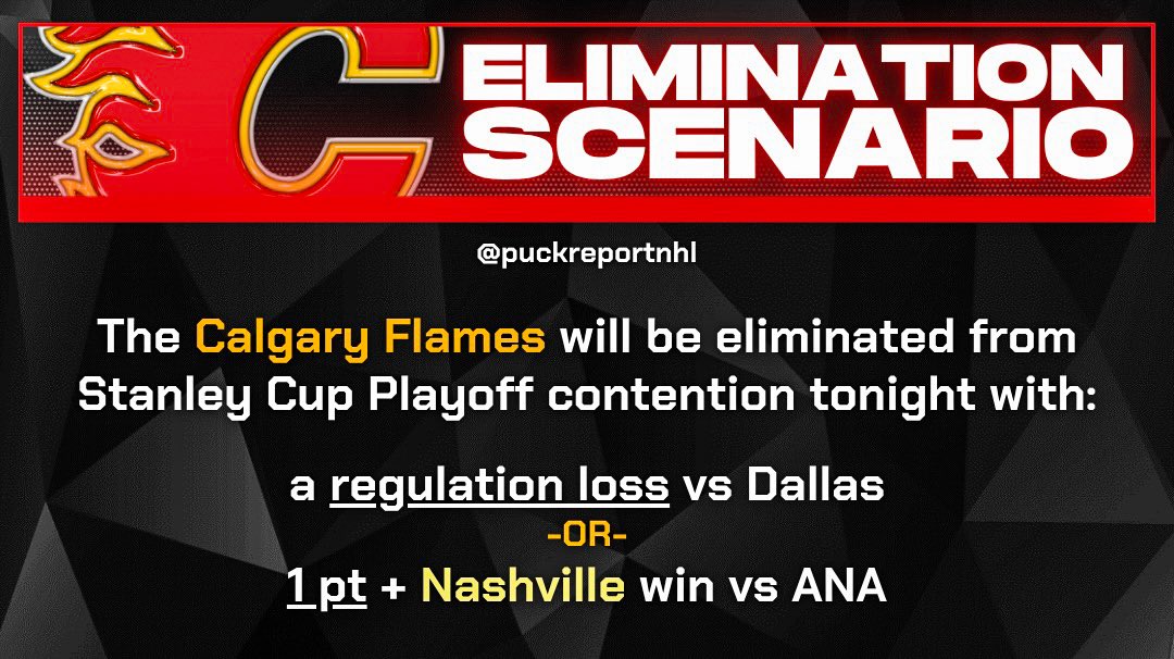 PuckReportNHL's tweet image. Scenarios: #Flames and #NJDevils can be eliminated from playoff contention tonight; #Canes look to win the Metro; #GoAvsGo within touching distance of the Presidents’ Trophy.